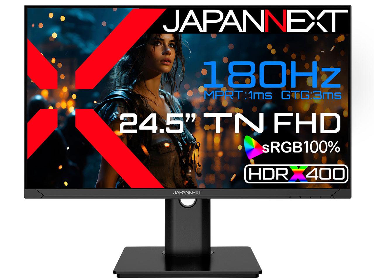JN-245GT180FHDR-HSP 24.5^ t 1920~1080 Xs[J[ DisplayPort1.2 HDMI2.0~2