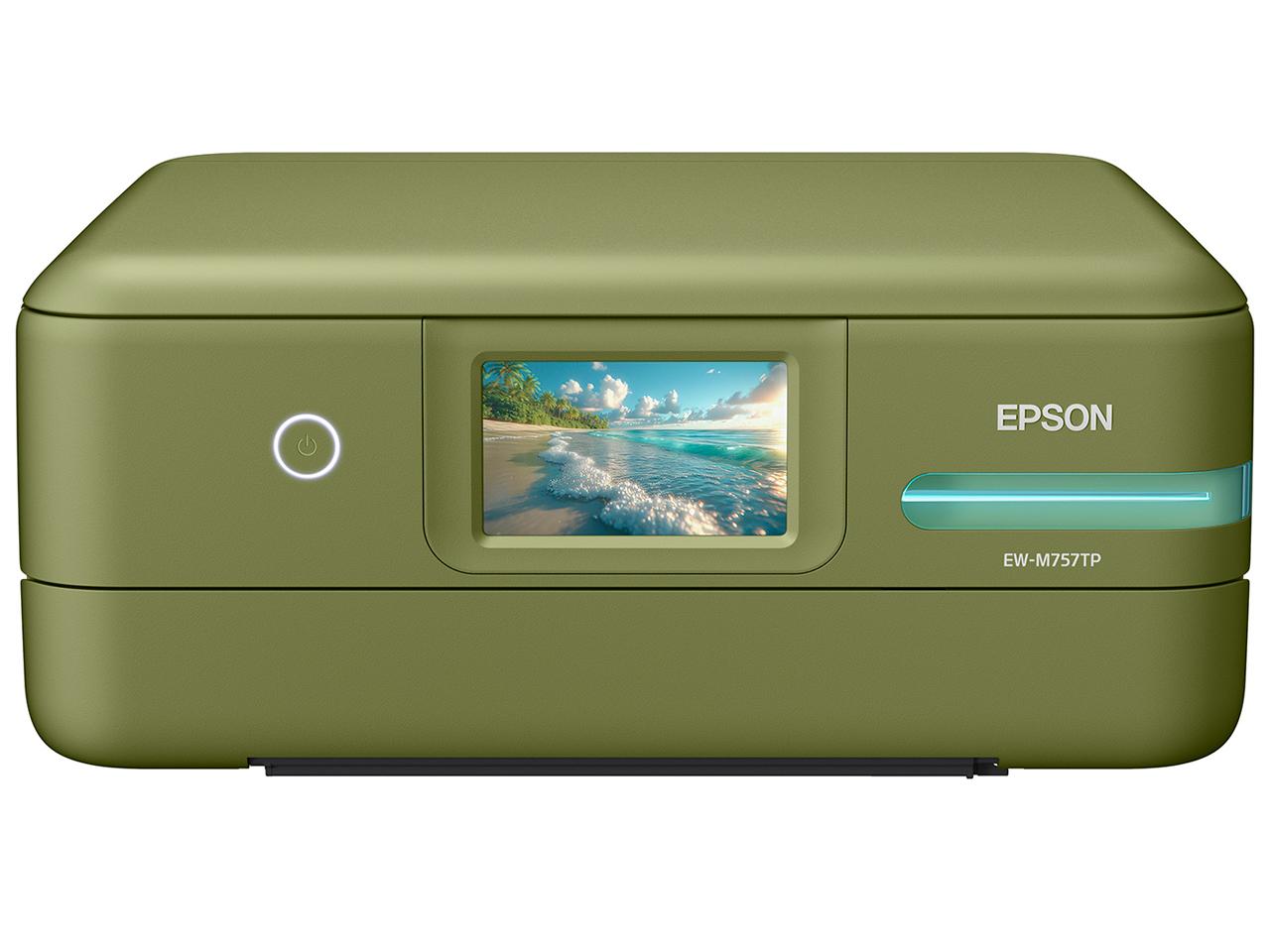 EW-M757TP エコタンク搭載モデル カラーインクジェットプリンター インク5色 染料+顔料 1200×600～4800 dpi 最大用紙サイズA4 接続(USB)〇 接続(無線LAN)〇 スキャナ機能有り コピー機能有り グリーン