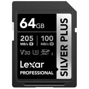 LSDSIPL064G-BNNNJ Lexar SDXCカード Professional SILVER PLUSシリーズ V30 UHS-I U3 LSDSIPL064G-BNNNJ [64GB]