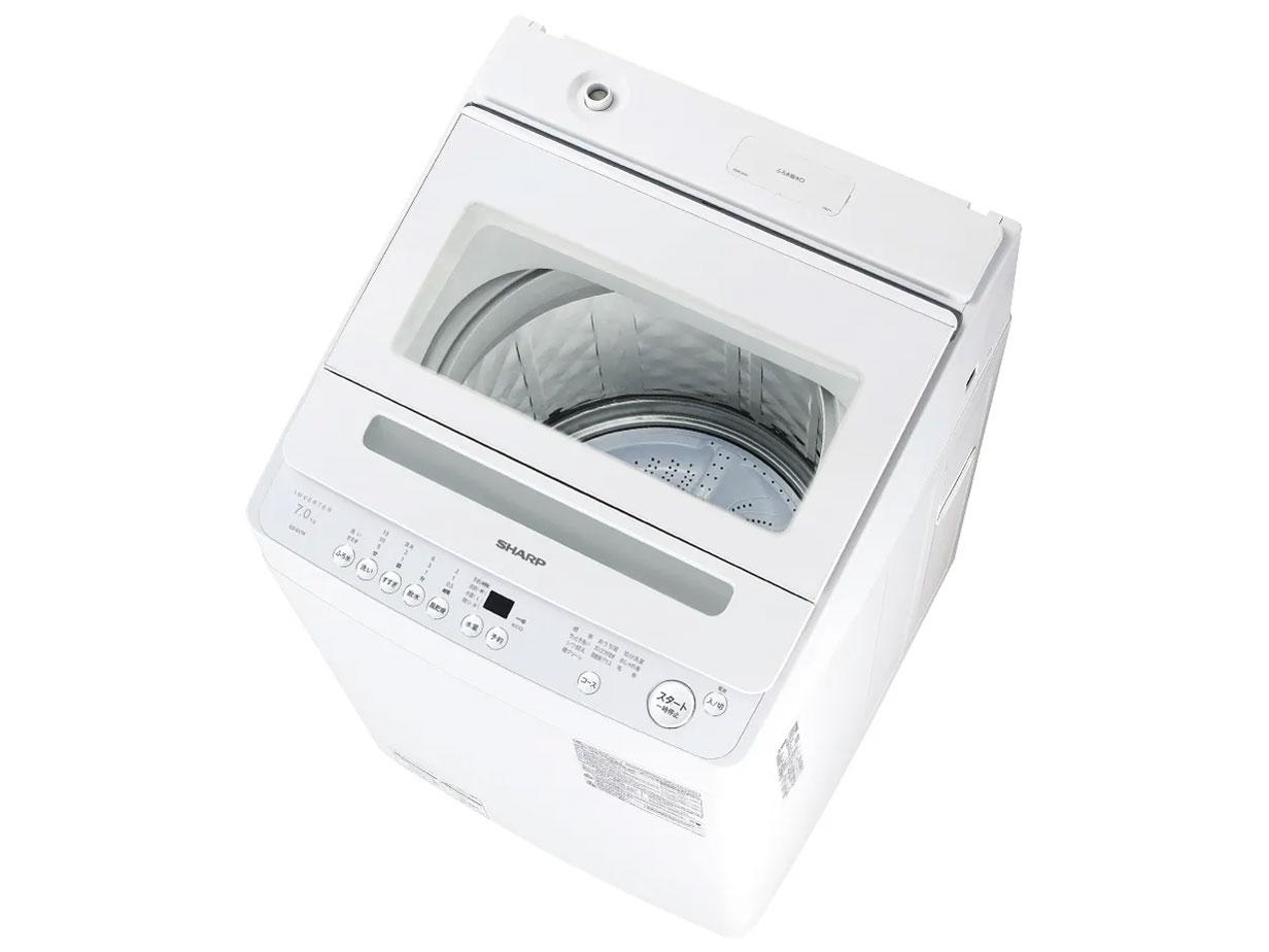 ESGV7K 全自動洗濯機  ホワイト系 ES-GV7K-W [洗濯7.0kg /乾燥機能無 /上開き]