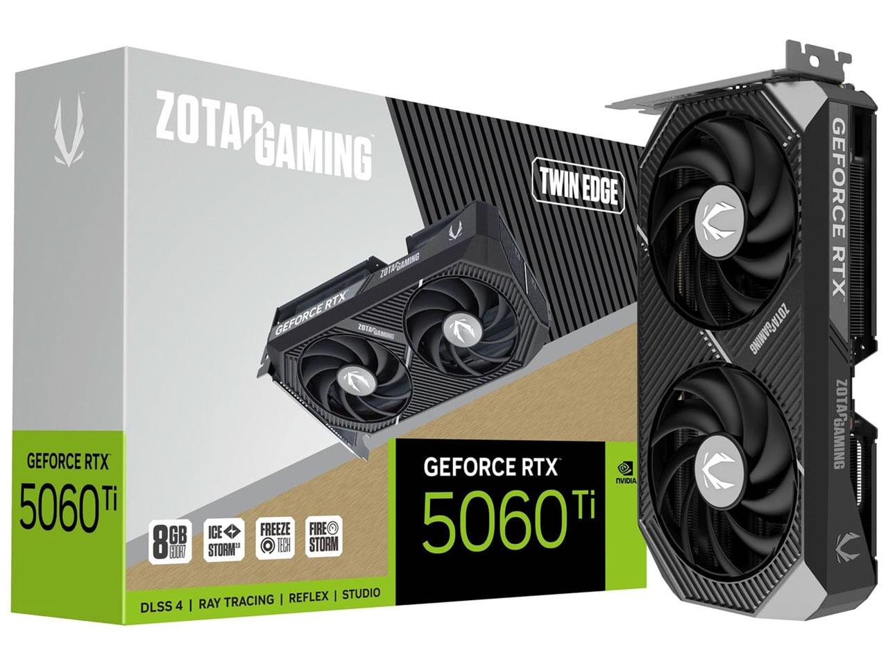 ZOTAC GAMING GeForce RTX 5060 Ti 8GB Twin Edge   (RTX5060Ti8GBTW/ZT-B50610E-10M)