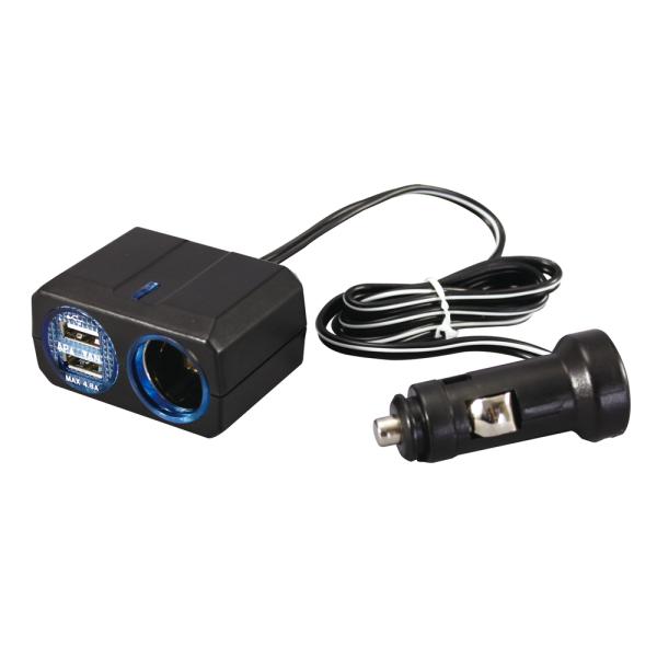 ƉbN 12Vԗp d݃\Pbgx1+USB2.4Ax2 OCg\Pbg (Zp[g) PZ-709