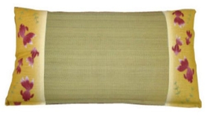  低反発ウレタンチップ入り い草枕 『水金魚 低反発枕 箱付』 イエロー 約50×30cm
