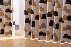  【4874C606】IN-FA-LA 北欧デザインカーテンシリーズ（TEIJA BRUHN）KULLE 遮光カーテン2枚組（遮熱・保温・形状記憶）（NT）100×200cm ブラウン