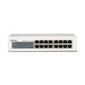 BUFFALO Giga対応 金属筺体 電源内蔵 16ポート ホワイト スイッチングハブ LSW4-GT-16NSR