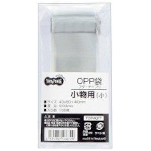  TANOSEE OPP袋 小物用(小)フタ・テープ付 40×80+40mm 100枚入(TOP40FT)