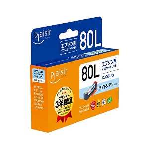 互換インクカートリッジ EPSON ライトシアン ICLC80L PLE-E80L-LC