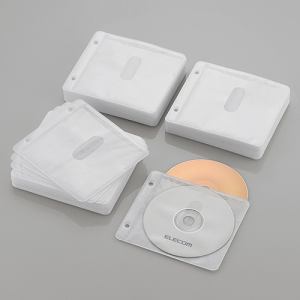  エレコム Blu-ray・CD・DVD対応不織布ケース 2穴 CCD-NBWB240WH