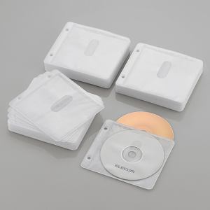 エレコム Blu-ray・CD・DVD対応不織布ケース 2穴 CCD-NBWB240WH