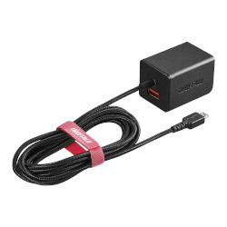  USB充電器 2.4A急速 microUSB1.8m/USB×1 オートパワーセレクト搭載 高耐久ファブリックケーブル ブラック BSMPA2401BC2BK Nintendo classic mini対応