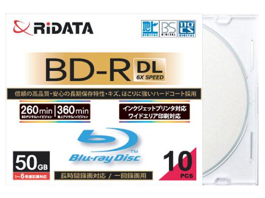RiDATA BDR260PW6X10PSCA ^pBD-R(DL) Chvg[xfBXN 1`6{ 50GB 10XP[X(BDR260PW6X10PSCA)