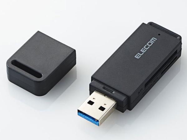  メモリリーダライタ/USB3.0対応/直挿し/ソフト付き/SD系専用/ブラック(MR3-D013SBK)