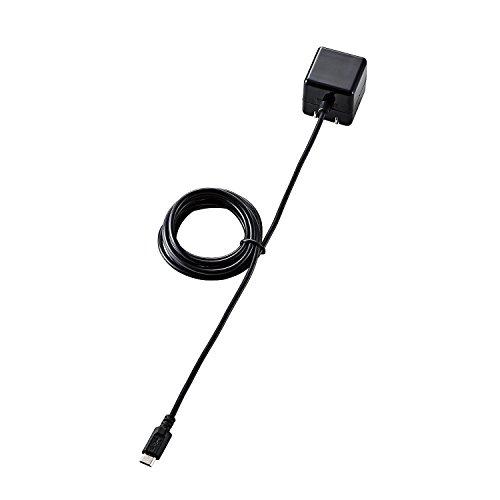 スマホ用AC充電器/CUBE/1A/ケーブル一体/microB/1.5m/ブラック(MPA-ACMAC155BK)