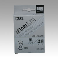 マックス ビーポップミニ テープカセット LM-L506BC　6mm　黒インク/透明テープ