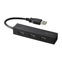  USB2.0ハブ 4ポートタイプ 簡易パッケージモデル ブラック(BSH4U25BKZ)