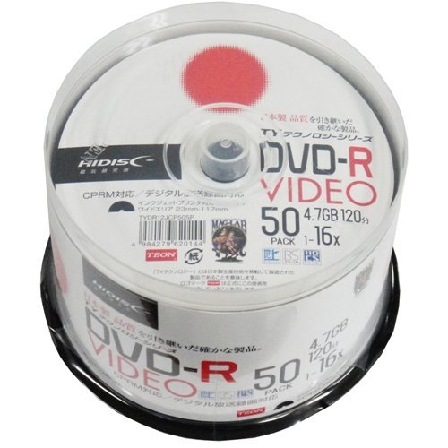 HI DISC TYDR12JCP50SP ^pDVD-R 120 1-16{ XshP[X50P