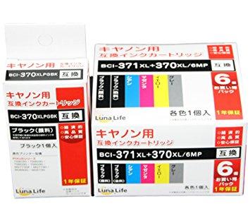 Luna Life  Lmp BCI-371XL+370XL/6MP ݊CNJ[gbW ubN1{܂t LN CA370+371/6P 370BK+1