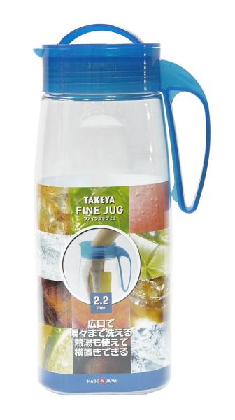 ECJOY!】 タケヤ化学工業 麦茶ポット 横置き 耐熱 ファインジャグ 2.2L マリン (冷水筒 水差し タケヤ)