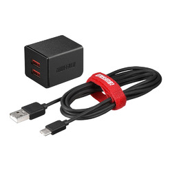 AC-USB 2.4A 2|[gType CP[u 1.5m ubN(BSMPA2402P2CBK) BUFFALO obt@[