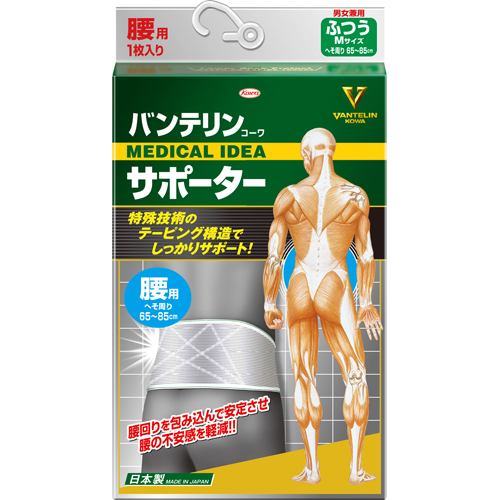 バンテリンコーワサポーター腰用 ふつう(M)65-85cm シャイニンググレー 男女共用 1枚入