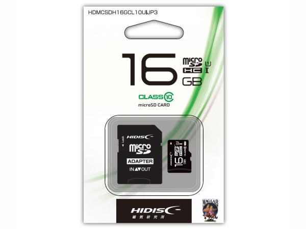  HIDISC microSDHCJ[h 16GB CLASS10 UHS-1Ή SDϊA_v^/P[Xt HDMCSDH16GCL10UIJP3