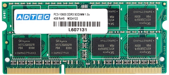 m[gp[ [DDR3 PC3-10600(DDR3-1333) 8GB(4GBx2g) 204Pin] 6Nۏ ADS10600N-4GW