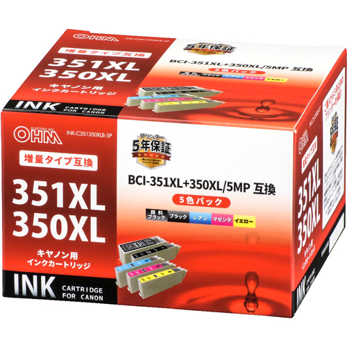 LmpCNJ[gbW BCI-351XL+350XL/5MP݊ 痿ubN+4FpbN INK-C351350XLB-5P