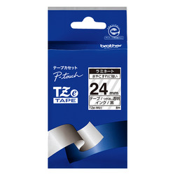 TZeテープ ピータッチ専用ラミネートつや消し(透明テープ/黒字)24mm(TZE-M51)