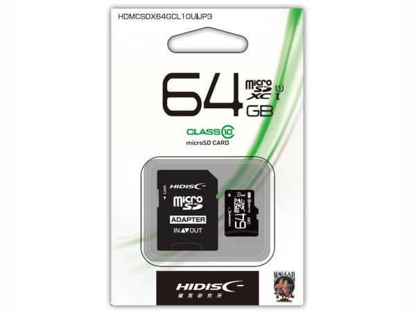 HIDISC microSDXCJ[h 64GB CLASS10 UHS-1Ή SDϊA_v^/P[Xt HDMCSDX64GCL10UIJP3