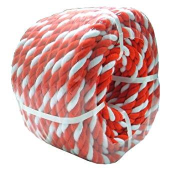  紅白ロープ 約12mmΦX50m 丸巻パック