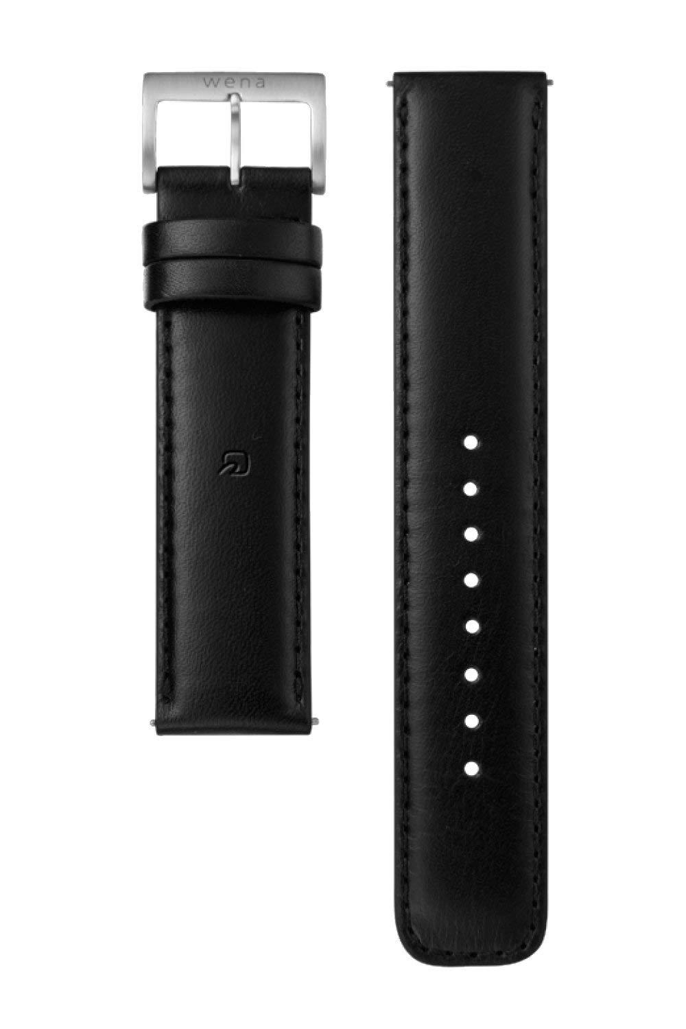  ソニー WC-20E0N-B 電子マネー機能搭載替えバンド カーフ革 「wena wrist leather」(20-20mm・ブラック)(WC-20E0NB)