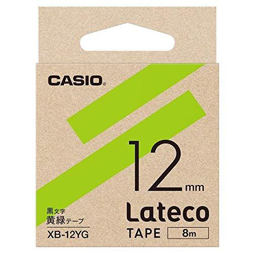 カシオ XB12YG ラベルライターテープ 黄緑(XB-12YG)