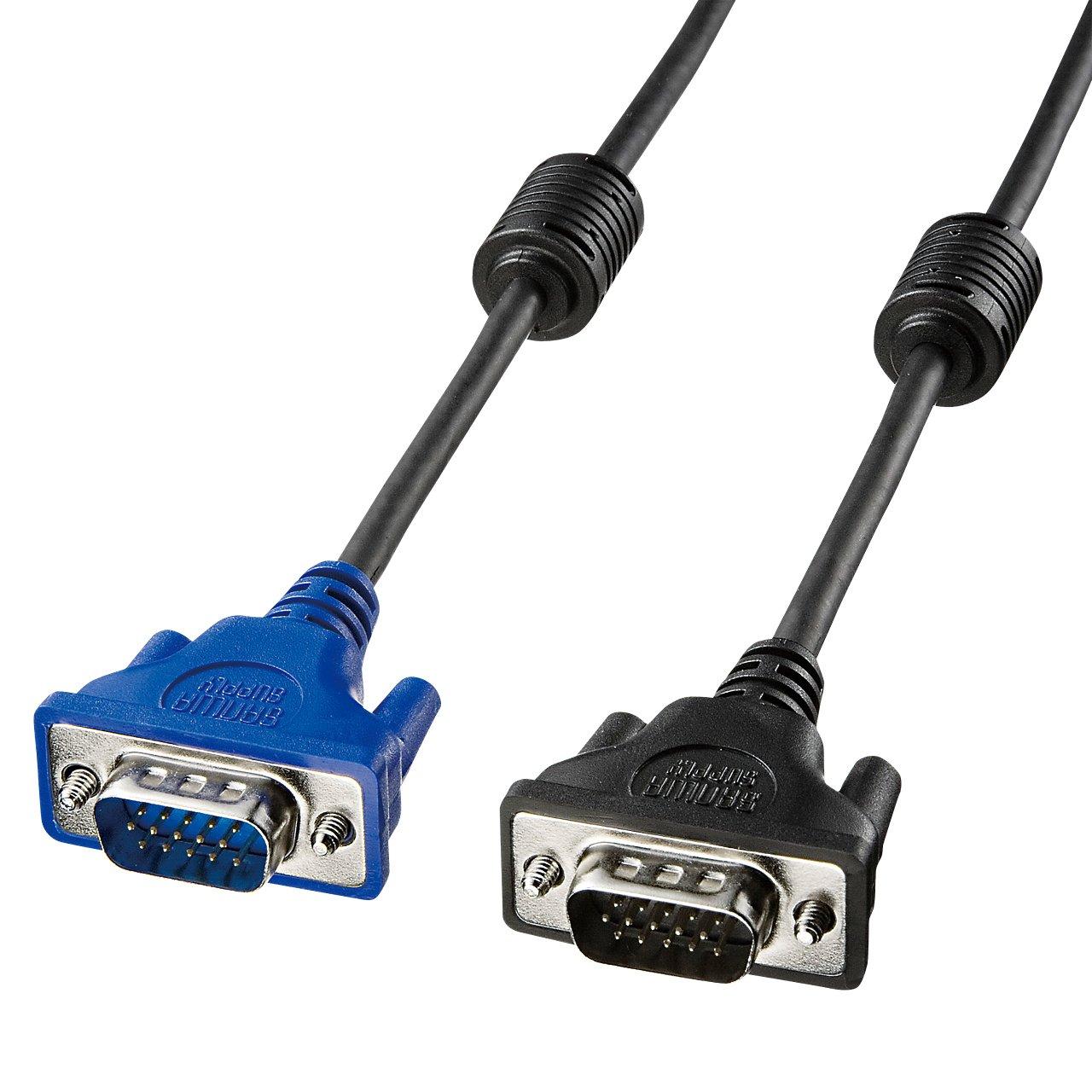 【ポイント10倍】(まとめ) バッファロー ディスプレイケーブル 極細 フェライトコア付 D-Su 15pinオス アイボリー 10m BSDCV100 1本  【×5セット】