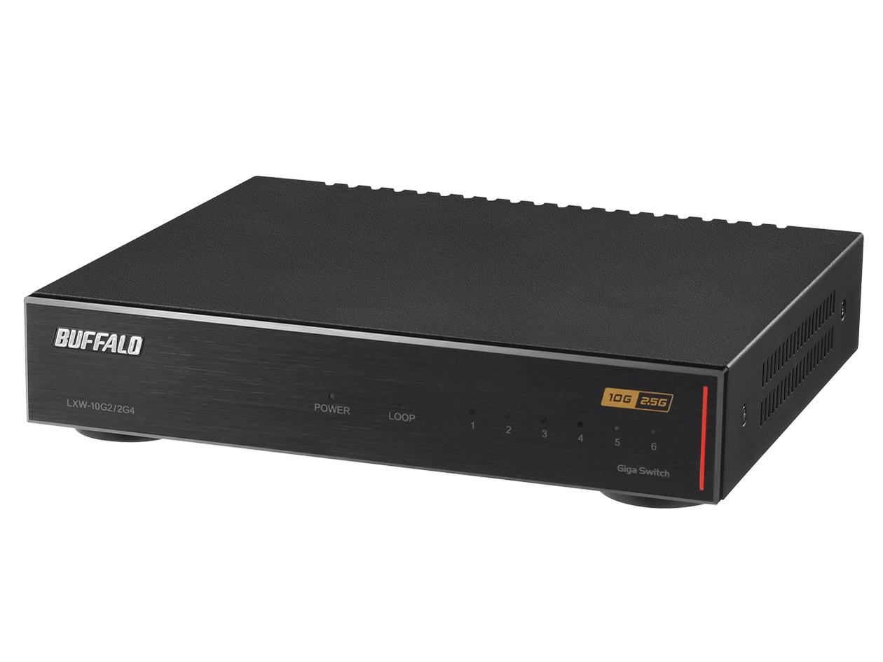 BUFFALO 10GbE/2.5GbEΉ ➑ ACd 6|[g ubN XCb`Onu LXW-10G2/2G4 BUFFALO obt@[