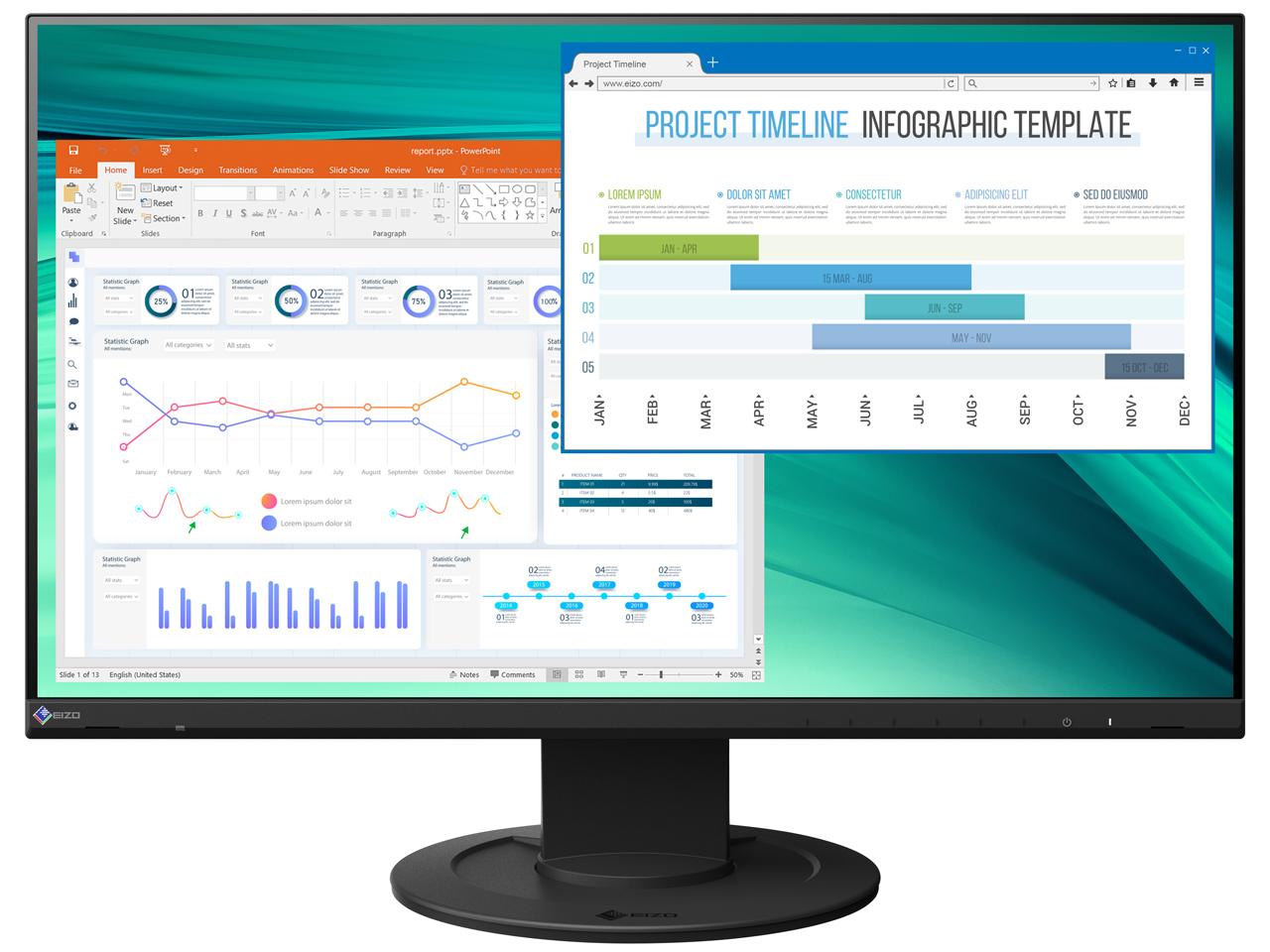 EV2460-BK 23.8^ FlexScan J[tj^[ 1920~1080 Xs[J[ D-sub DVI DisplayPort HDMI ubNn