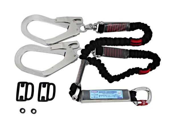 ECJOY!】 藤井電工 TSUYORON 墜落制止用器具 フルハーネス用ランヤード2本式 ツインランヤード ノビロン ブラック THL -2-NV93SV-21KS-2R23-BP【特価￥12,661】