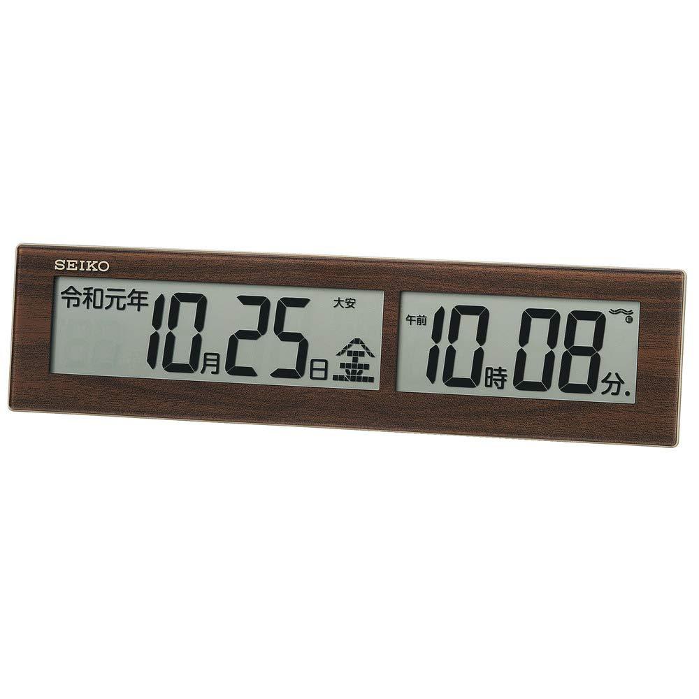 ECJOY!】 セイコークロック(Seiko Clock) セイコークロック 掛け時計 茶木目模様 電波 デジタル 新元号表示 掛置兼用  SQ441B【特価￥6,121】