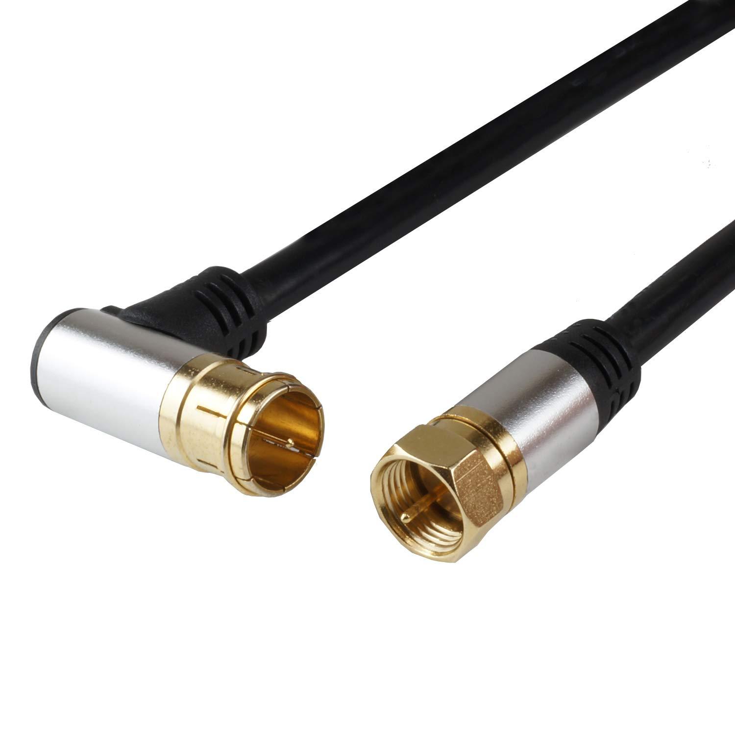 エレコム DH-ATLS48KK30DB アンテナケーブル  F型端子 差込式L字-差込式ストレート スリムケーブル 3.0m ダークブラウン アンテナケーブル   4K8K対応   L-S型   ダークブラウン