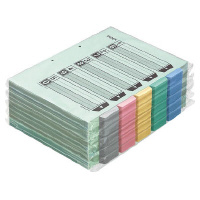 カラー仕切カード(ファイル用) A4タテ 2穴 5色5山+扉紙 100組入(シキ-140)