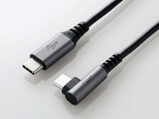 USB2.0ケーブルC-CタイプL字コネクタ認証品PD対応3A出力2.0mブラック(U2C-CCL20NBK)
