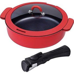 和平フレイズ フライパンにも鍋にもなる 取っ手が取れる マルチパン 24cm 2～3人用 レッド トゥーメイ ToMay RB-1721