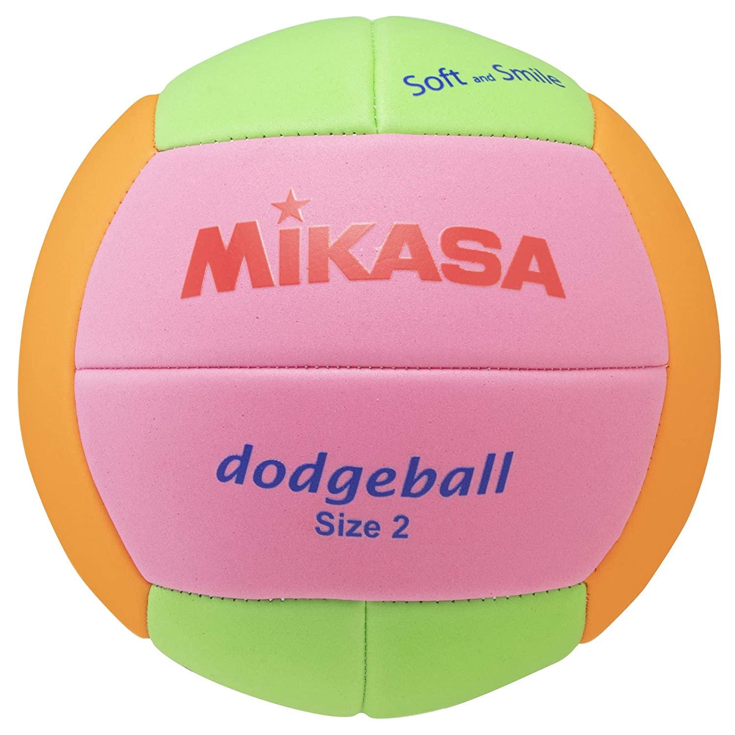  ミカサ(MIKASA)スマイルドッジボール 2号(小学生～幼児向け)マシーン縫い ピンク/ライトグリーン/オレンジ STPED2-PLGO フリーサイズ