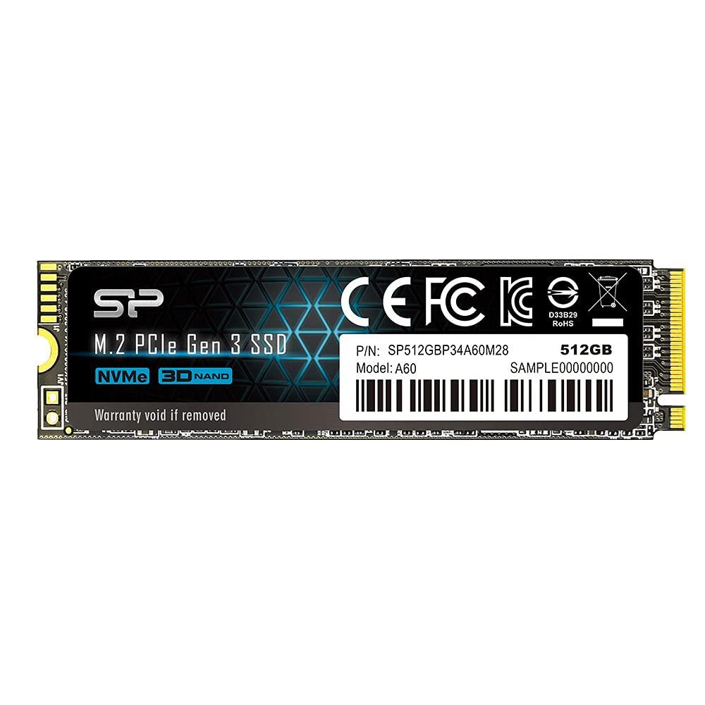 シリコンパワー SSD 512GB 3D TLC NAND M.2 2280 PCIe3.0×4 NVMe1.3 P34A60シリーズ 5年保証 SP512GBP34A60M28