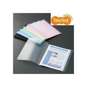 TANOSEE クリアファイル A4タテ 10ポケット 背幅8mm クリア 1セット（80冊） まとめ）TANOSEE クリアファイル A4タテ10ポケット 背幅8mm イエロー 1